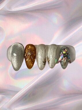 Celestial Angel Wing Press On Nails Gamer Girl Galaxy Star Set